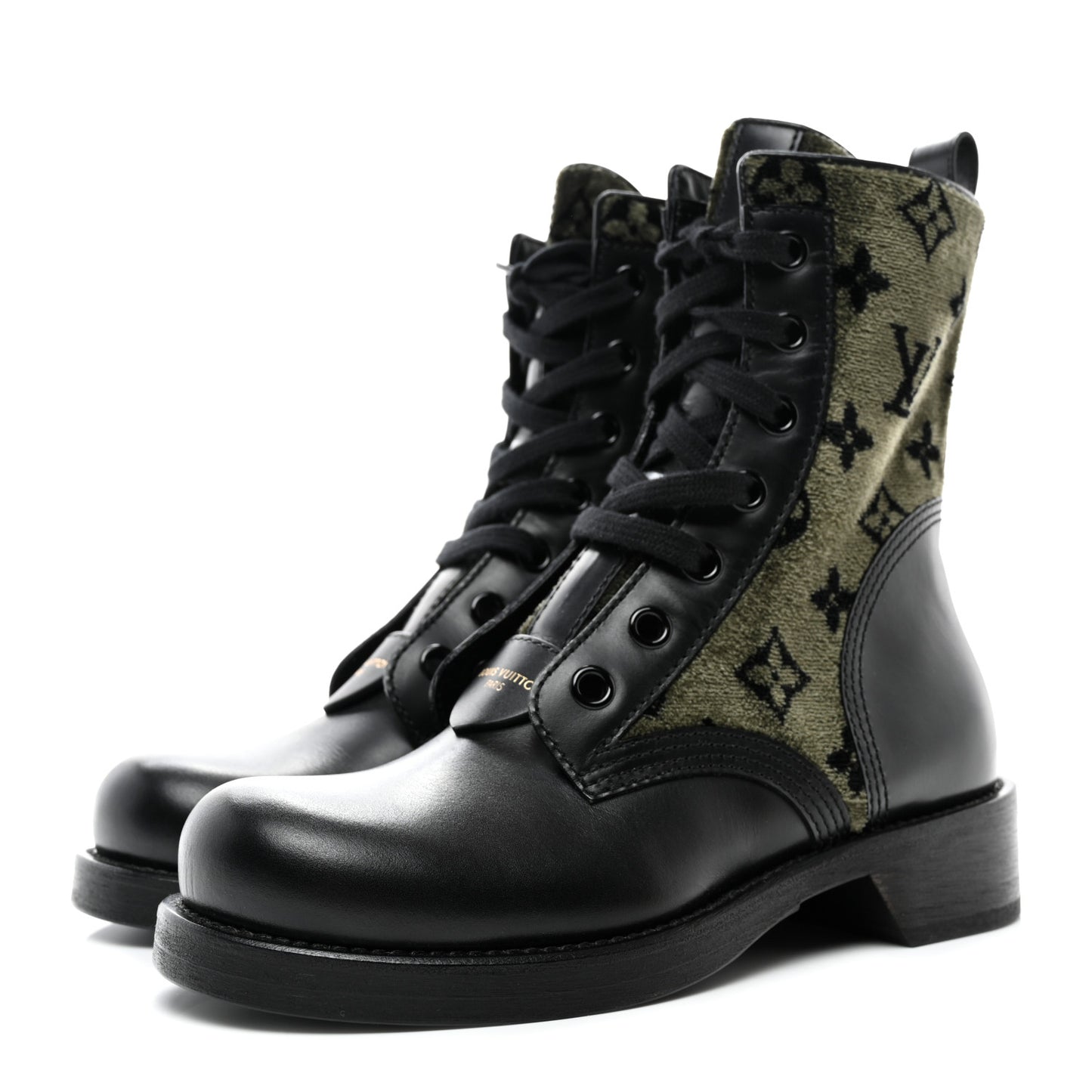 Velour Metropolis Flat Ranger Boot 37 Khaki Green