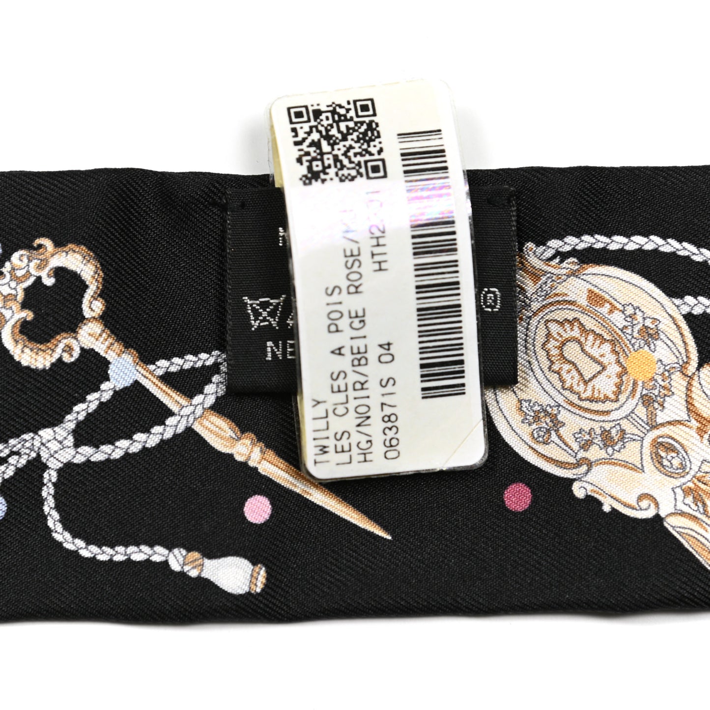 Silk Les Cles A Pois Twilly Black Beige Rose Multicolor