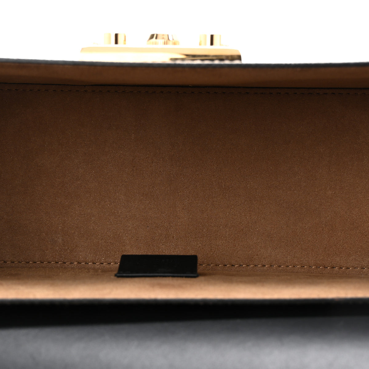 GG Supreme Monogram Small Padlock Bamboo Shoulder Bag Beige Black Cuir