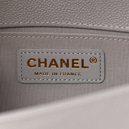 Chanel Caviar Quilted Small Boy Flap Light Grey 6 of 11
