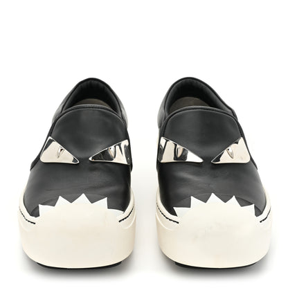 Fendi Vitello Elite Monster Eyes Slip On Sneakers 35 Black 2 of 10