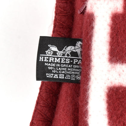 Hermes Wool Cashmere Avalon III Pillow PM Ecru Rouge 3 of 3