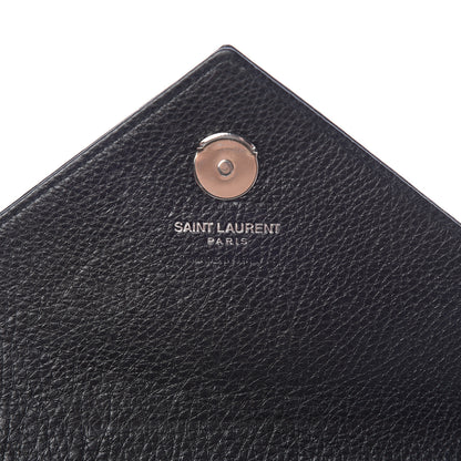 Saint Laurent Sheepskin Matelasse Chevron Monogram College Chain Wallet Black 6 of 12