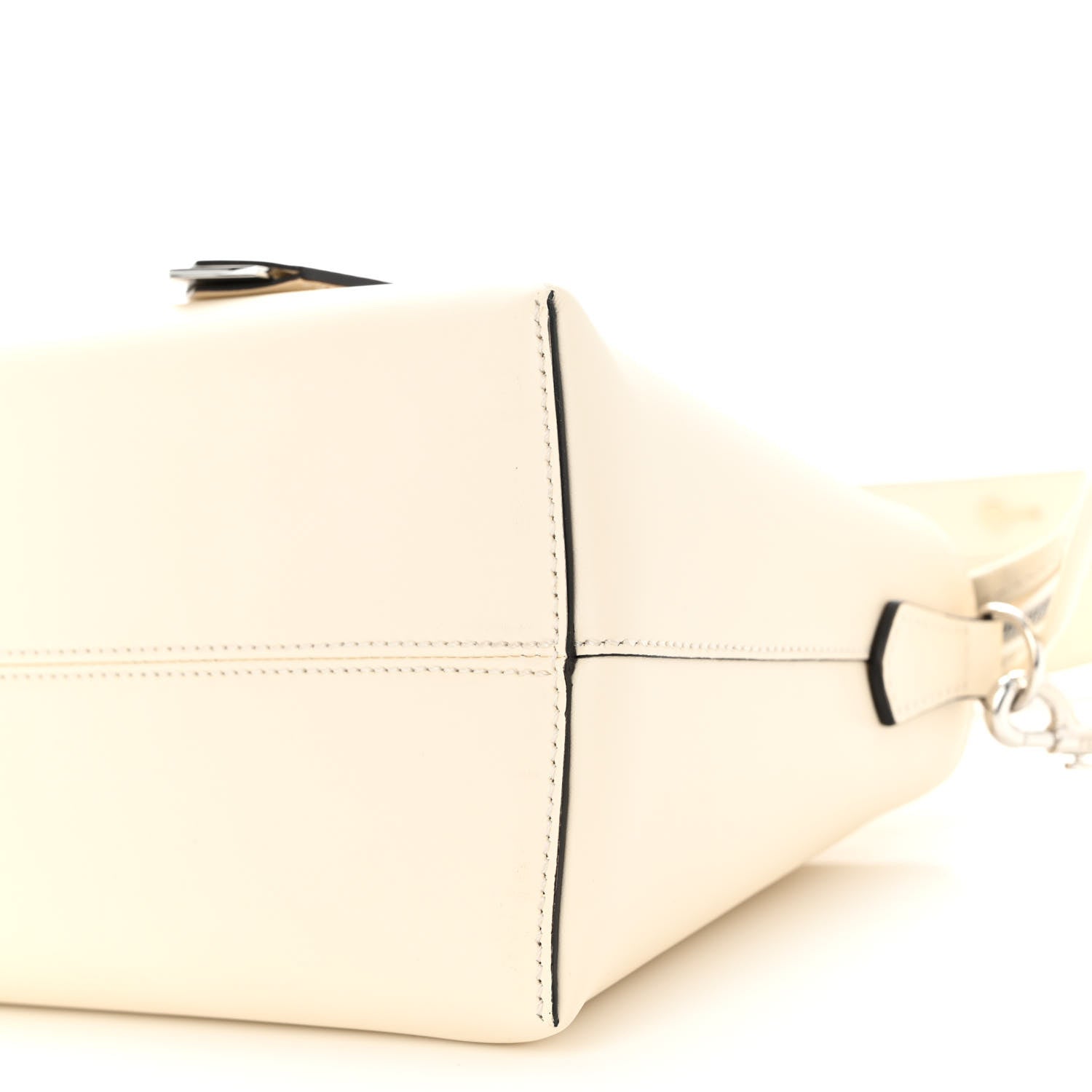 Fendi Vitello King Logo Embossed Medium By The Way Boston Bag White Ice 11 of 12