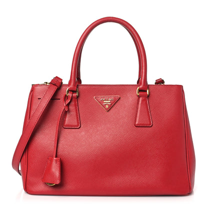 Prada Saffiano Small Galleria Double Zip Tote Fuoco 1 of 15