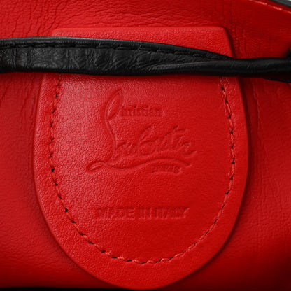 Christian Louboutin Suede Strass Love Marie Jane Bucket Black Red 6 of 11