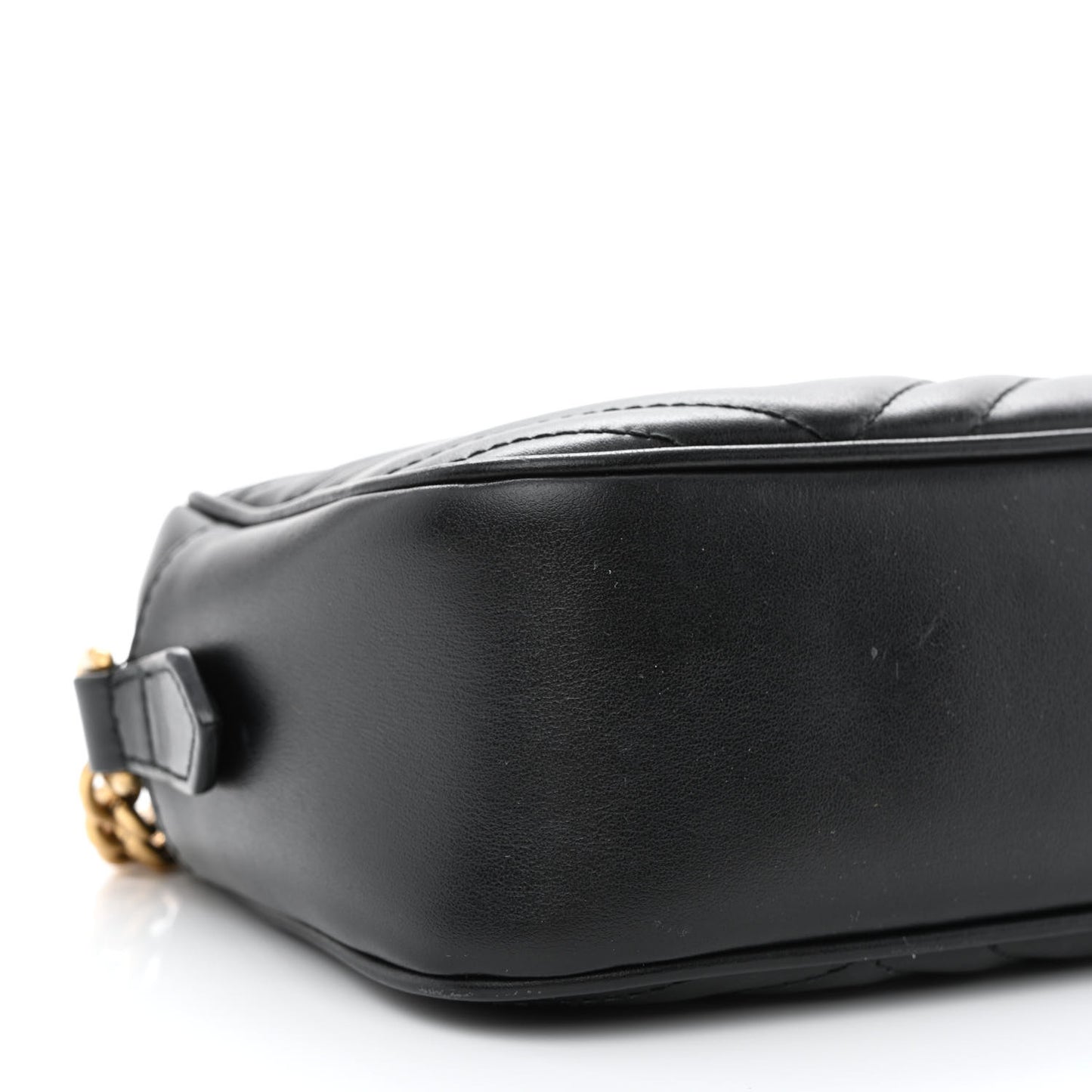 Calfskin Matelasse Small GG Marmont Chain Shoulder Bag Black