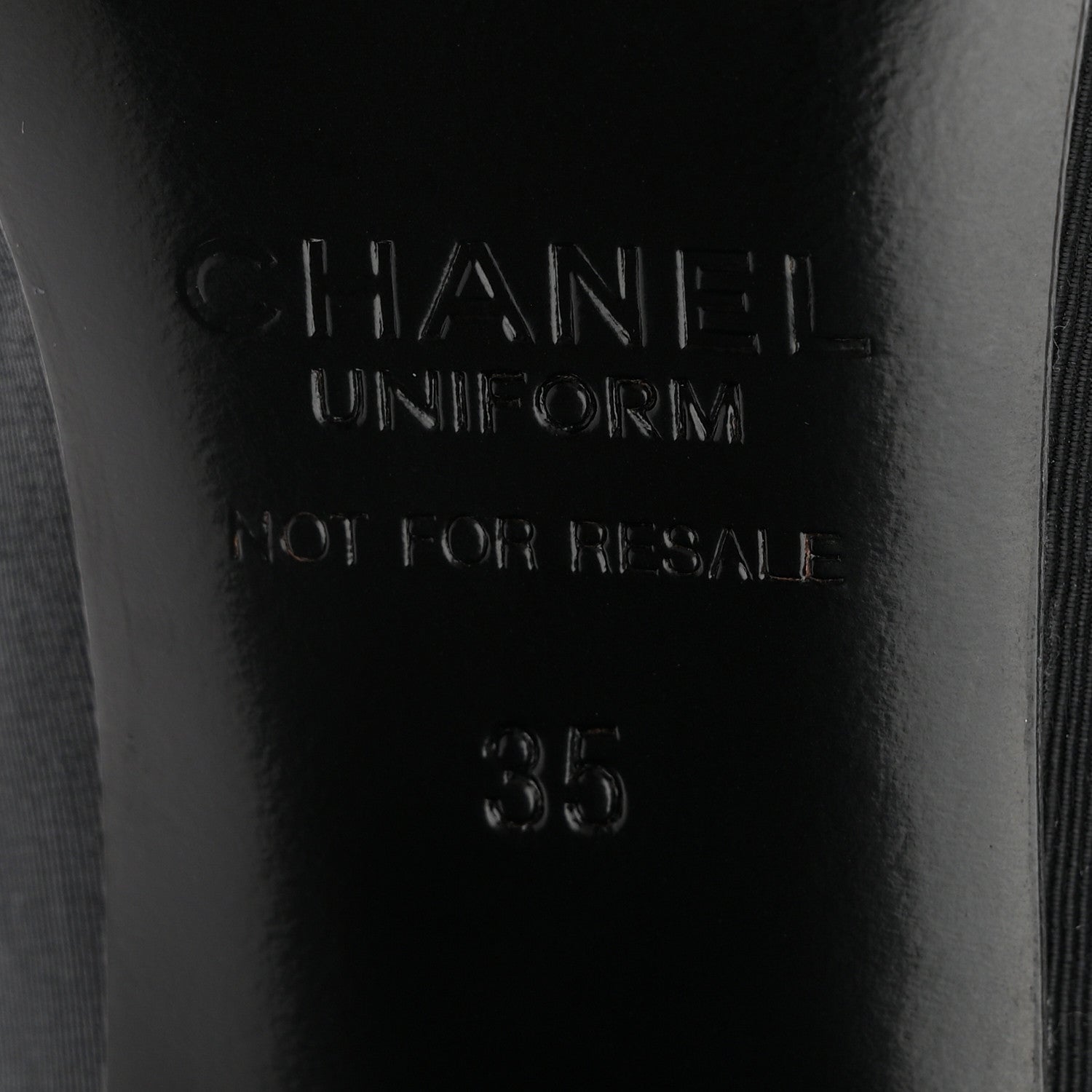Chanel Grosgrain Cap Toe Uniform Pumps 35 Black 7 of 9