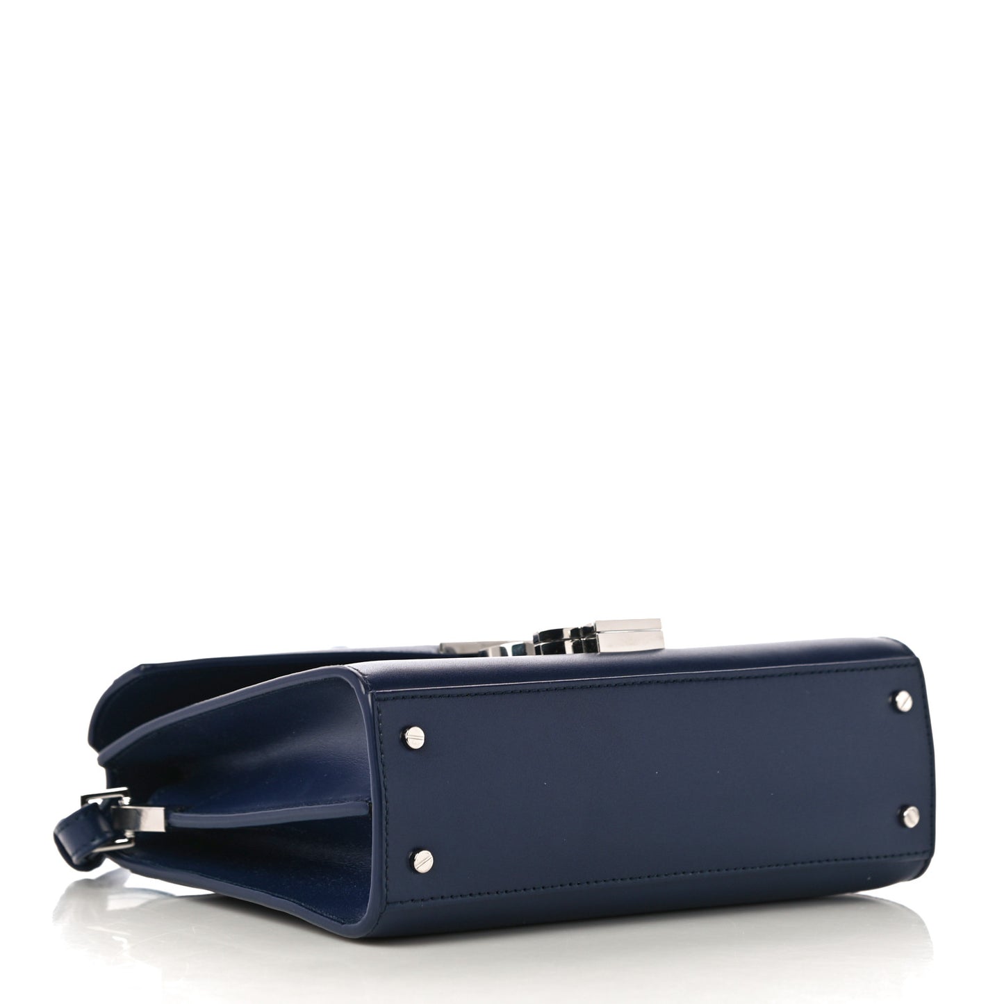 Calfskin Monogram Mini Cassandra Top Handle Bag Blue