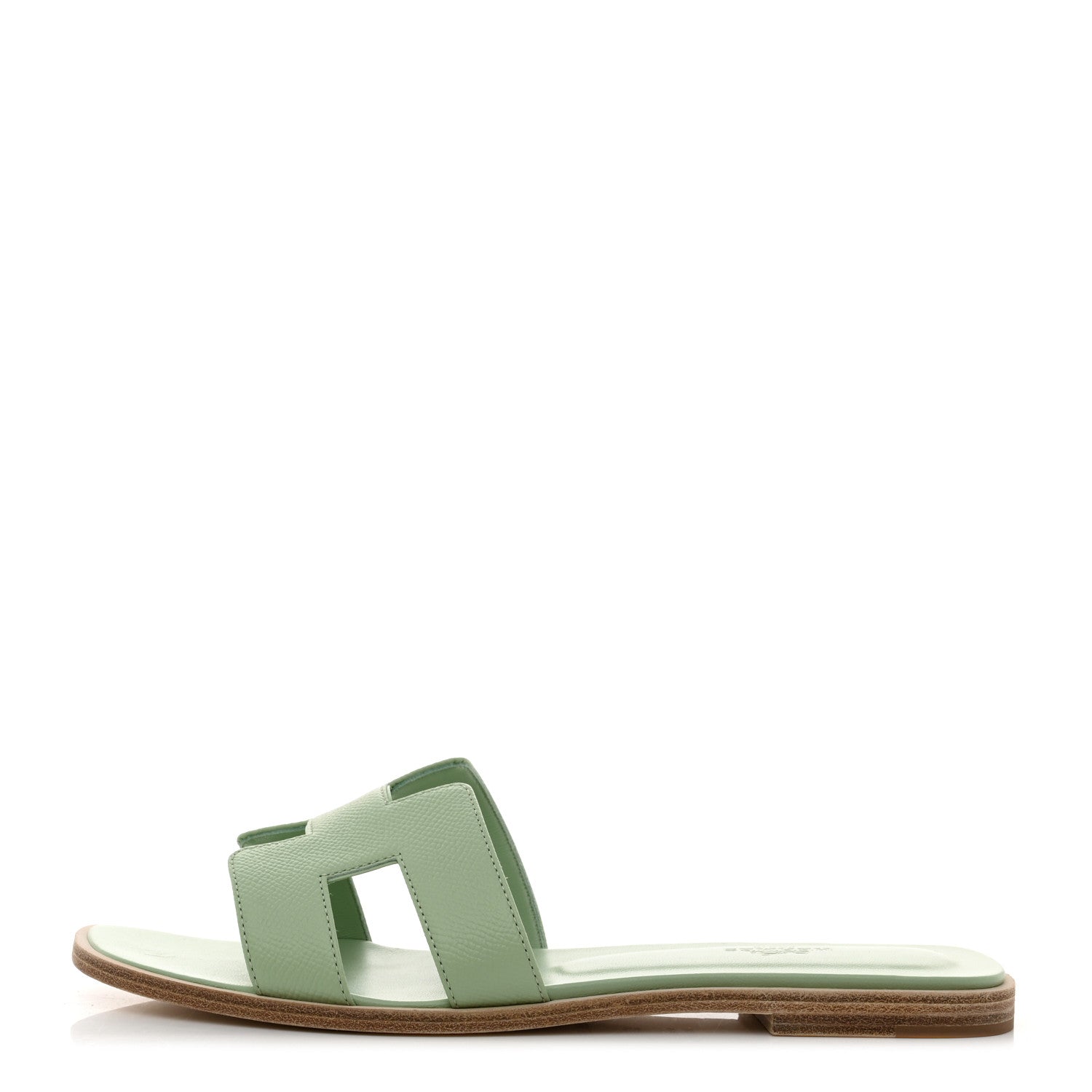 Hermes Epsom Oran Sandals 39.5 Vert Jade 1 of 9