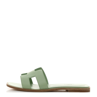 Hermes Epsom Oran Sandals 39.5 Vert Jade 1 of 9