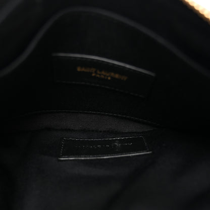 Saint Laurent Grain De Poudre Chevron Monogram Bill Pouch Black 5 of 8