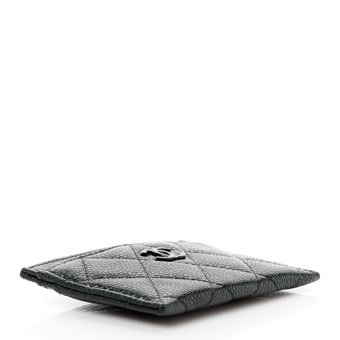 Caviar Quilted Card Holder Black