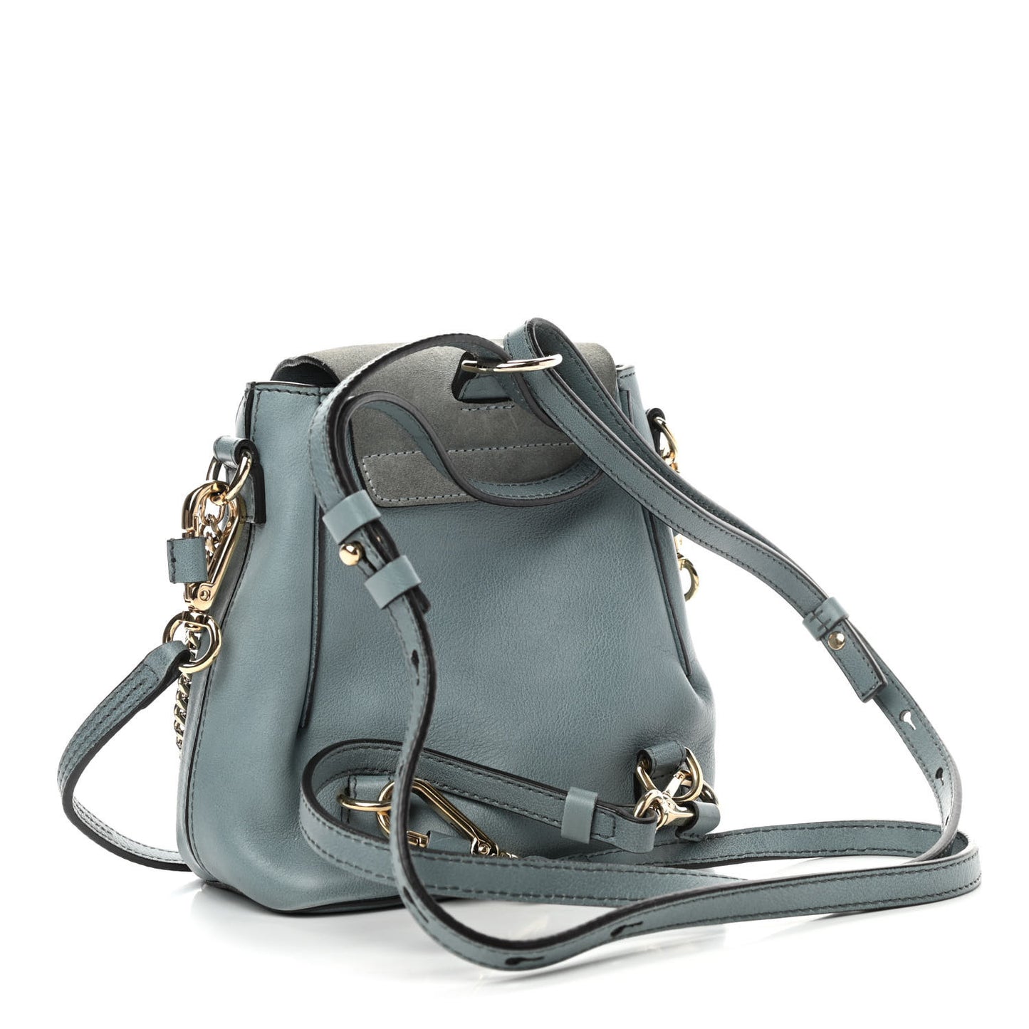 Suede Calfskin Mini Faye Backpack Cloudy Blue