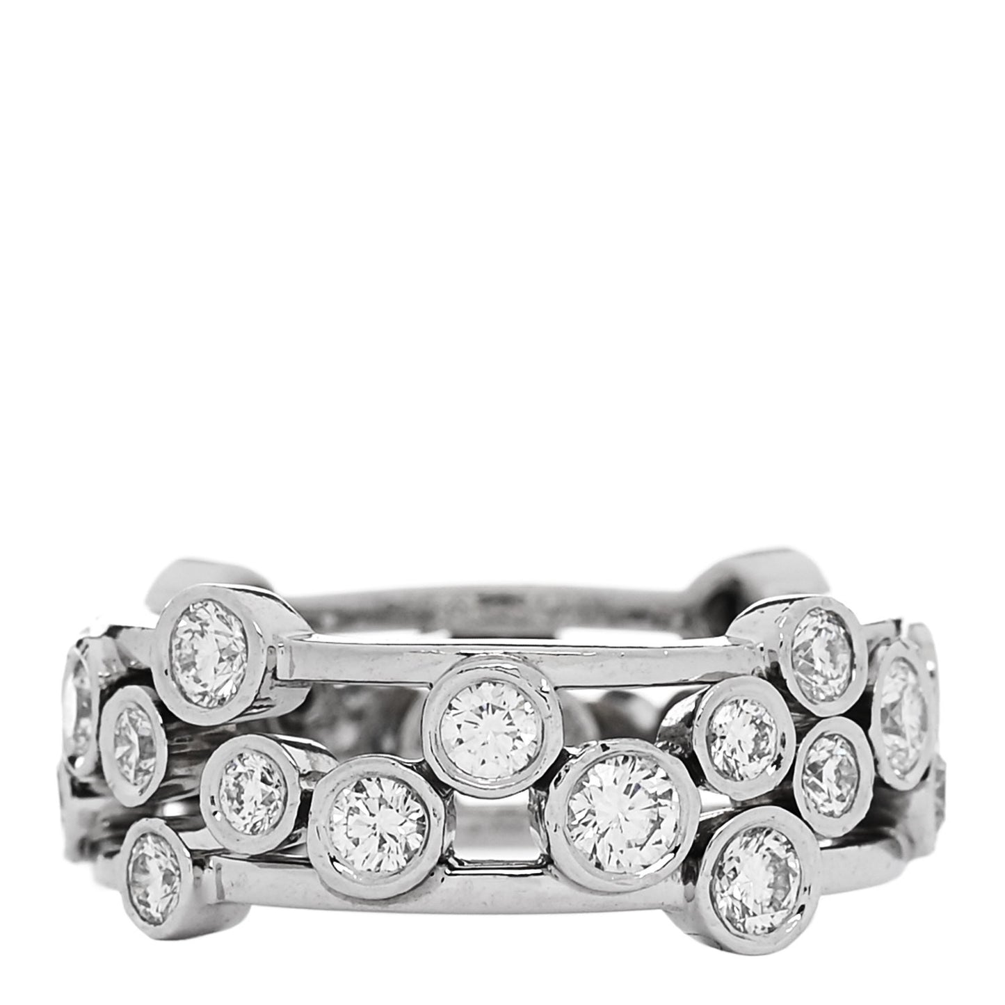 Platinum Diamond Bubble Band Ring 48 4.5