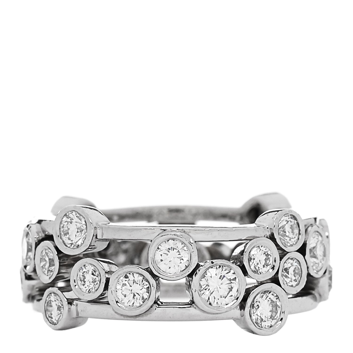 Tiffany Platinum Diamond Bubble Band Ring 48 4.5 1 of 5