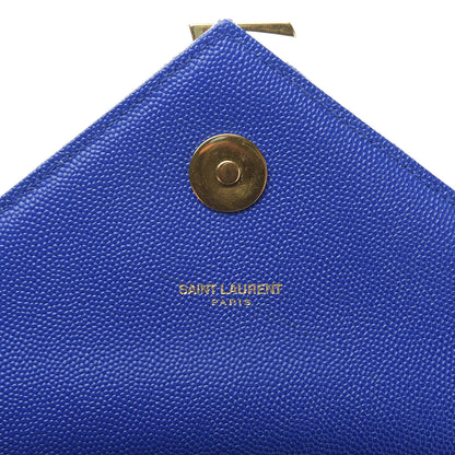 Saint Laurent Grain De Poudre Matelasse Chevron Large Monogram Satchel Blue Majorelle 8 of 11