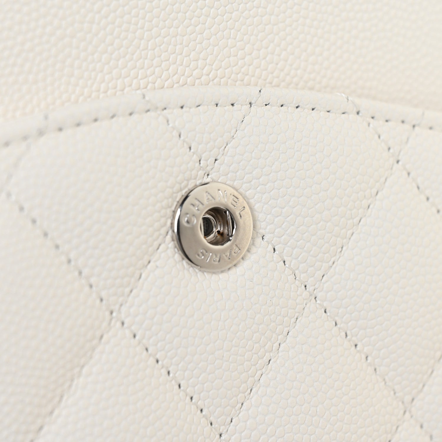 Chanel Caviar Quilted Medium Double Flap White 12 of 13