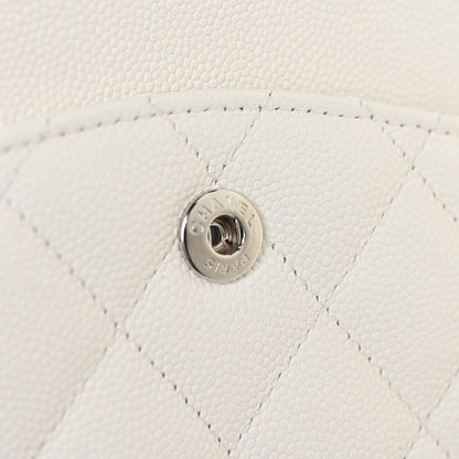 Chanel Caviar Quilted Medium Double Flap White 12 of 13