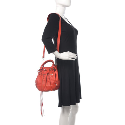 Balenciaga Matte Goatskin Rubber Covered Classic Hardware Mini Pompon Rouge Coquelicot Rouge Braise 2 of 13