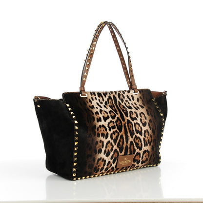 Valentino Garavani Calf Hair Leopard Print Medium Rockstud Tote Leopard 3 of 7