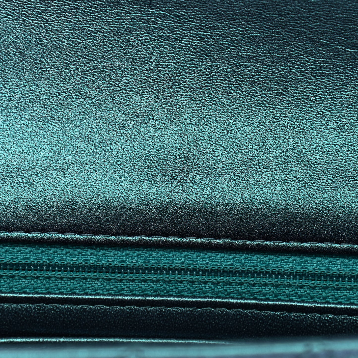 Iridescent Lambskin Quilted Mini Rectangular Flap Turquoise