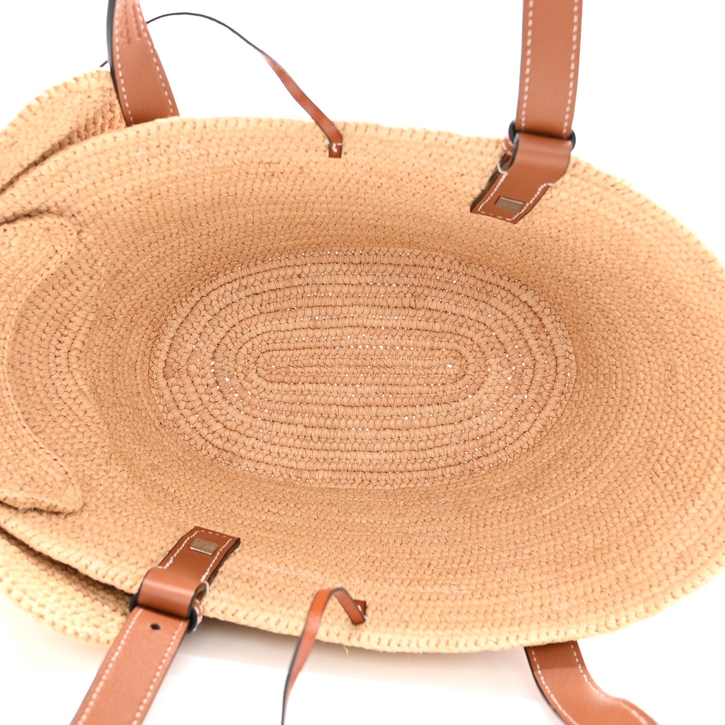 Raffia Small Elephant Basket Tote Bag Natural Tan