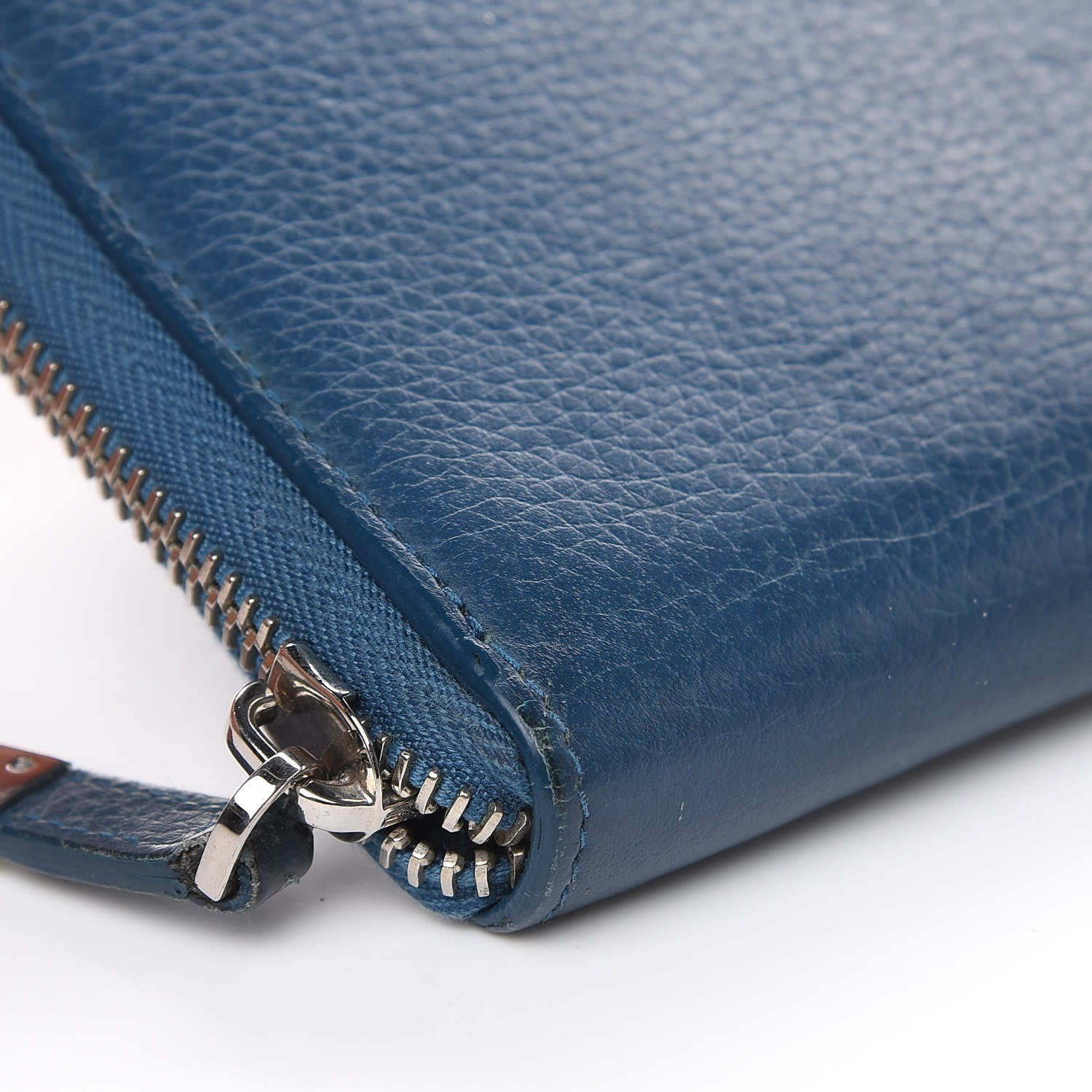 Christian Dior HOMME Grained Calfskin Zip Around Wallet Blue 8 of 17