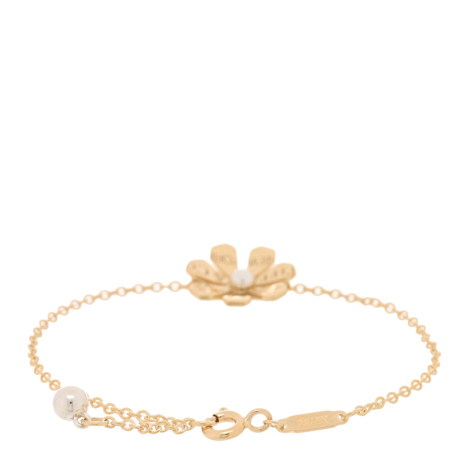 Tiffany 18K Yellow Gold Sterling Silver Return to Tiffany Daisy Chain Bracelet 2 of 3