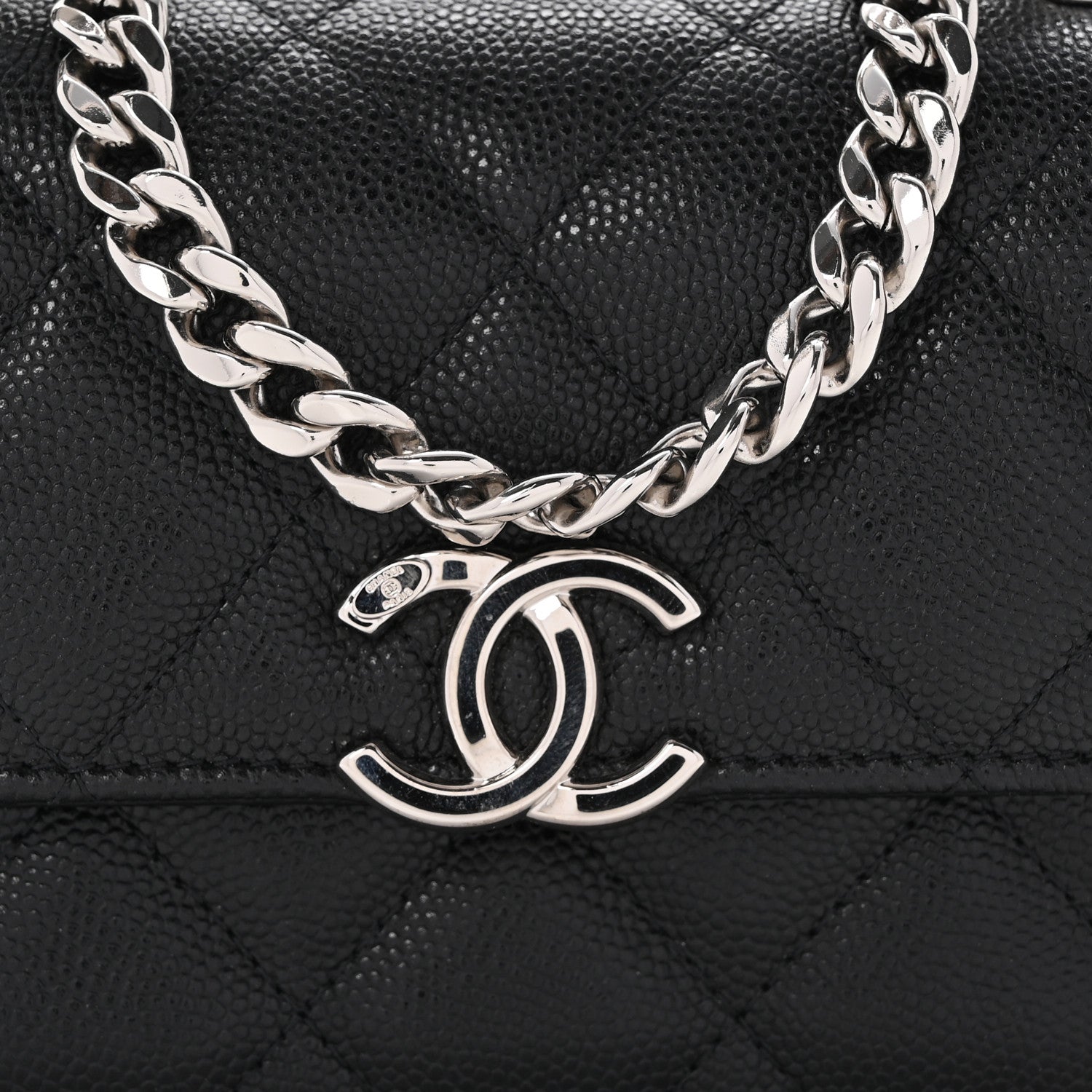 Chanel Caviar Quilted Pick Me Up Clutch With Chain Black 9 of 13