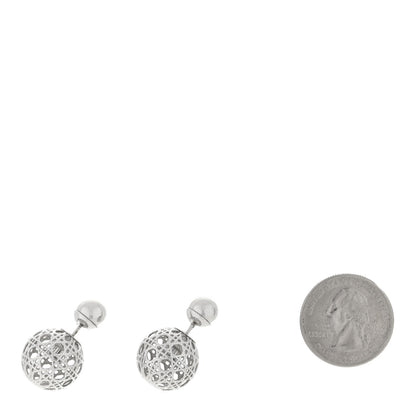 Christian Dior Cannage Mise En Dior Tribal Earrings Silver 2 of 4