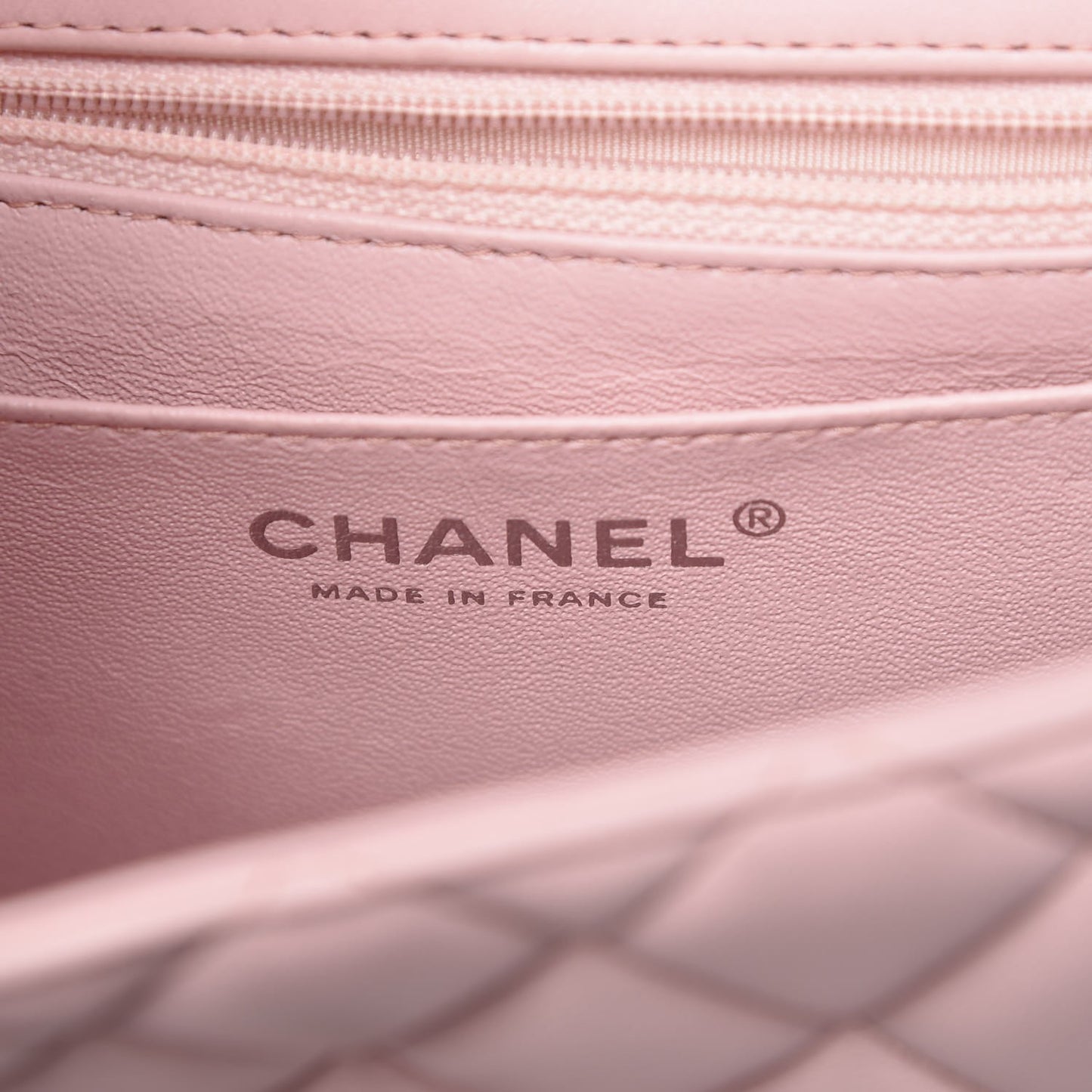 Lambskin Quilted Mini Square Flap Light Pink