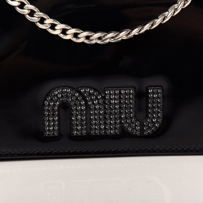 Miu Miu Vernice Crystal Logo Crossbody Black 10 of 11