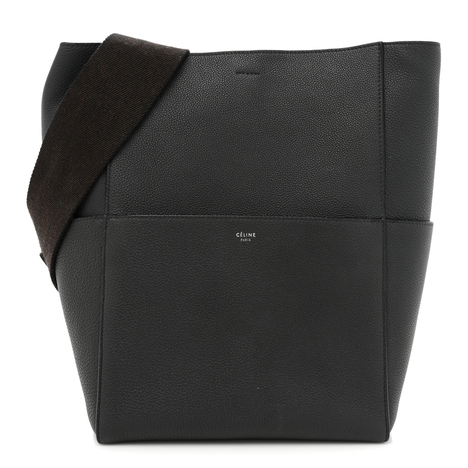 Celine Soft Grained Calfskin Sangle Bucket Bag Anthracite 1 of 12