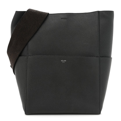 Celine Soft Grained Calfskin Sangle Bucket Bag Anthracite 1 of 12