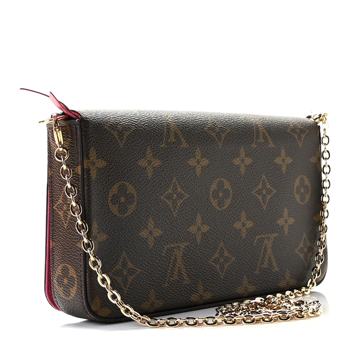 Louis Vuitton Monogram 2021 Christmas Animation Hollywood Pochette Felicie Chain Wallet Fuchsia 3 of 10