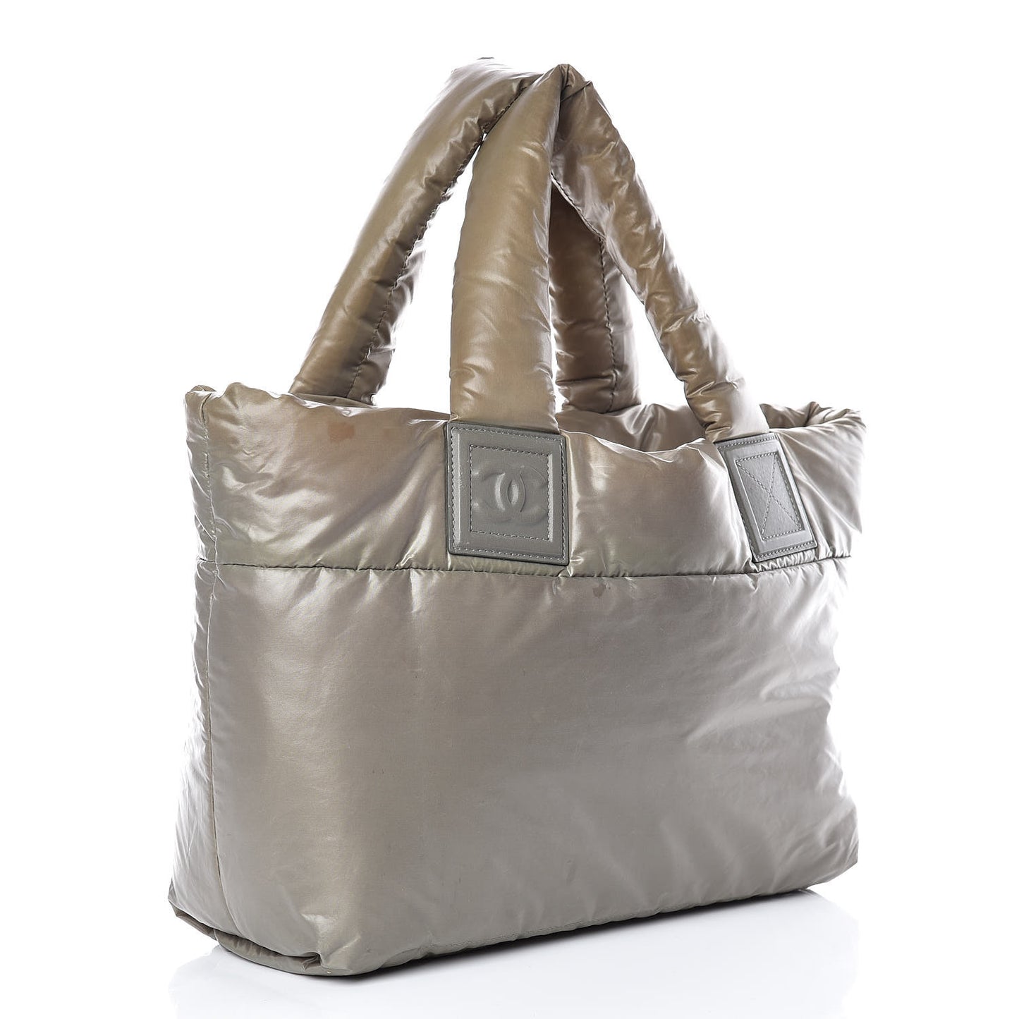 Nylon Quilted Small Coco Cocoon Reversible Tote Gray