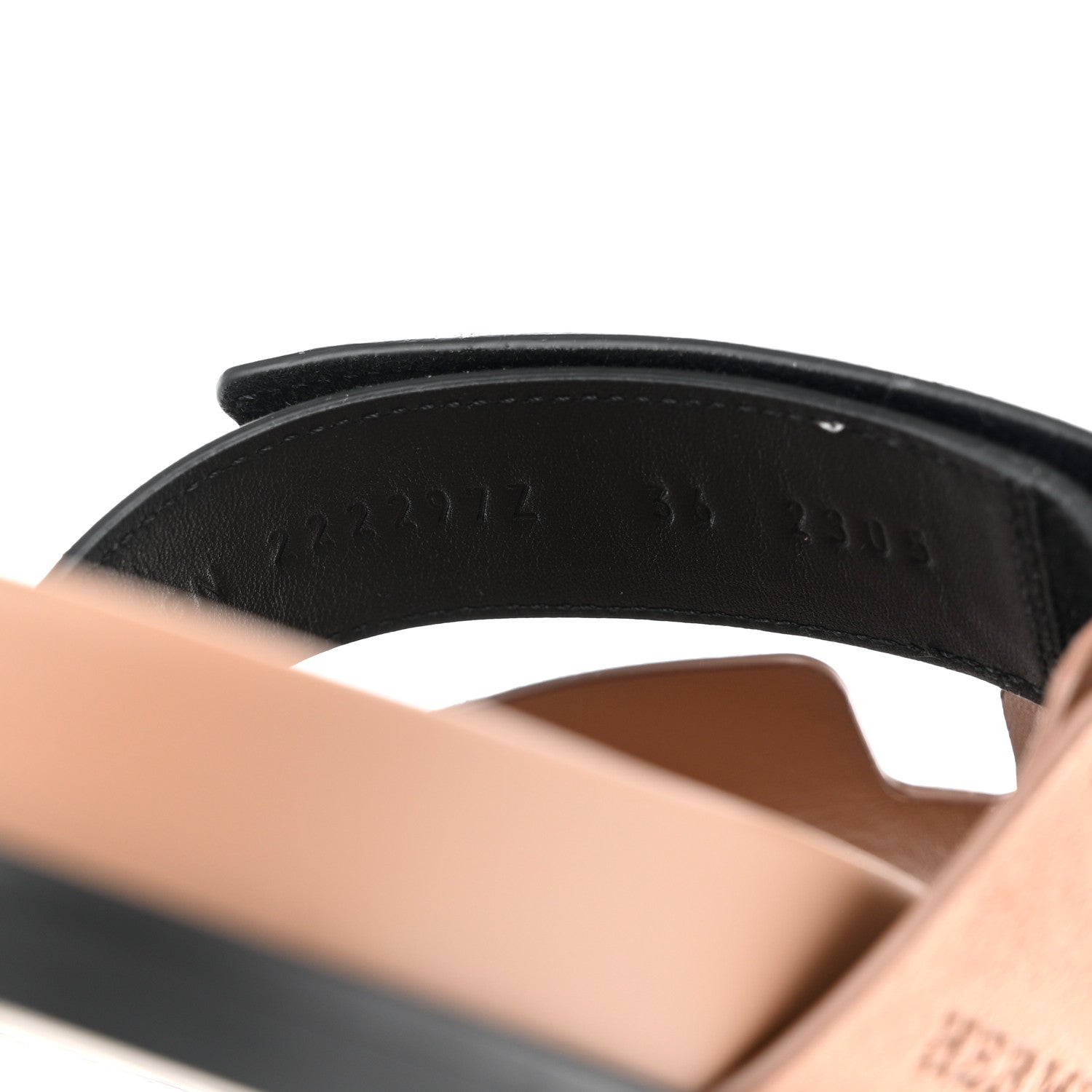 Hermes Suede Goatskin Womens Chypre Sandals 36 Rose Perle Black 6 of 9