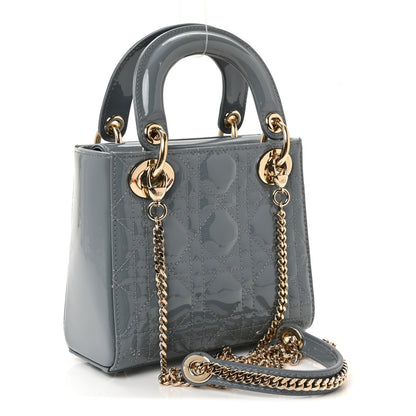 Christian Dior Patent Cannage Mini Lady Dior Light Blue 3 of 9