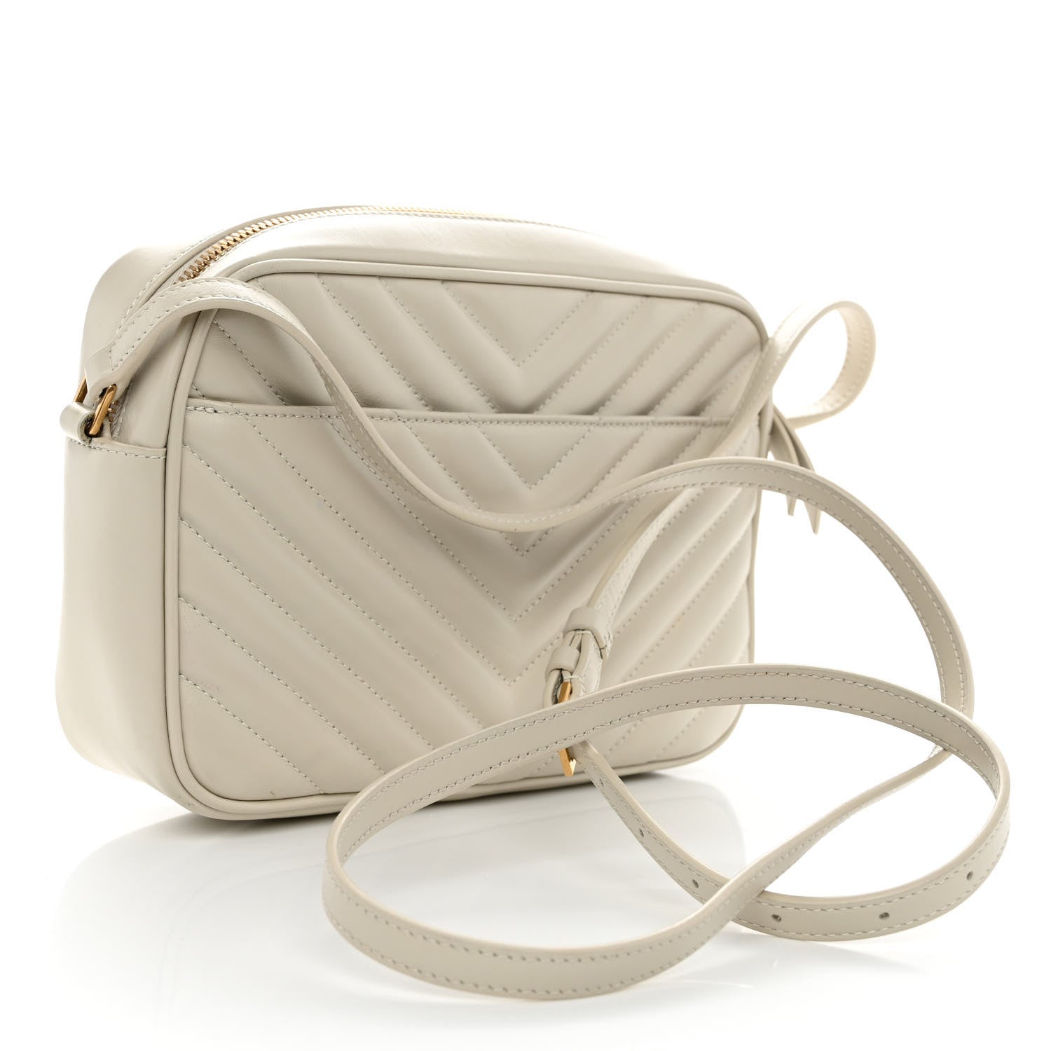 Saint Laurent Calfskin Matelasse Monogram Lou Camera Bag Blanc Vintage 3 of 9