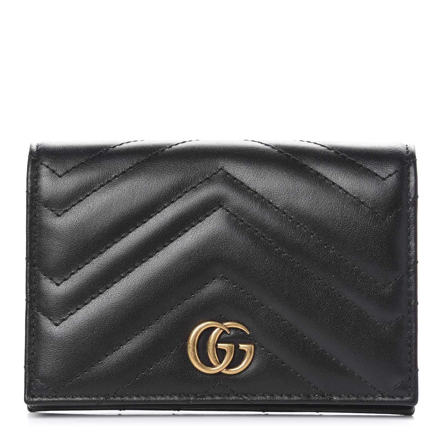 Calfskin Matelasse GG Marmont Passport Case Black