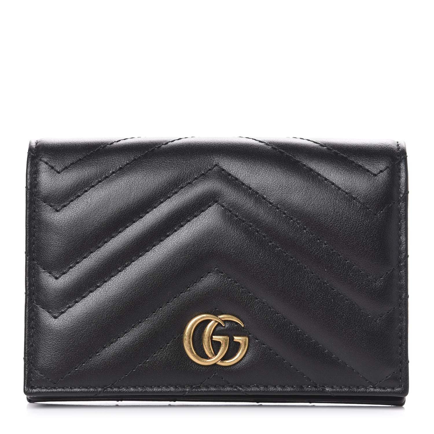 Gucci Calfskin Matelasse GG Marmont Passport Case Black 1 of 8