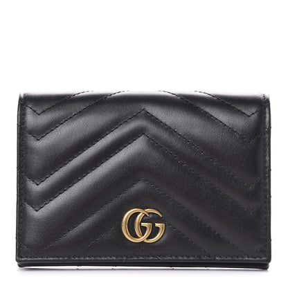 Gucci Calfskin Matelasse GG Marmont Passport Case Black 1 of 8