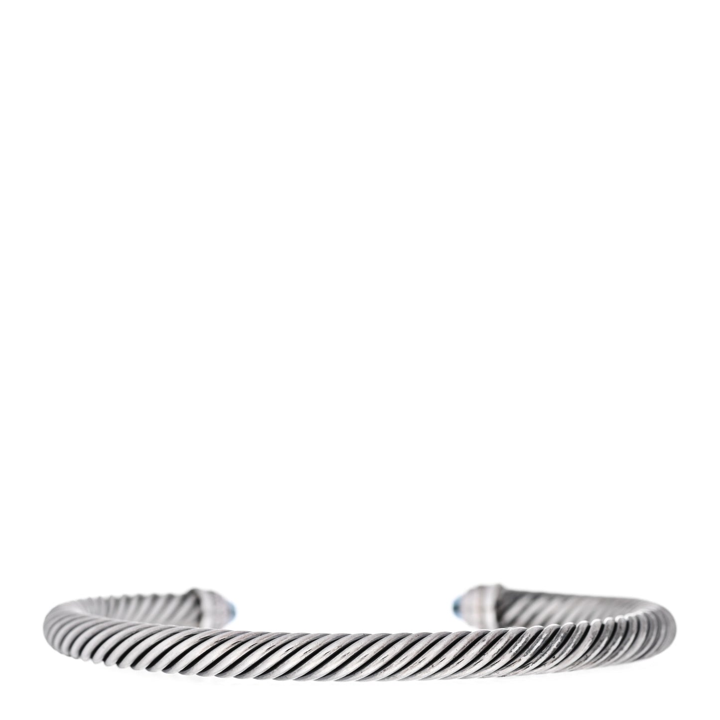Sterling Silver Diamond Blue Topaz 5mm Cable Classics Bracelet