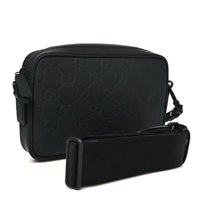 Gucci Rubber Effect Monogram GG Crossbody Bag Black 3 of 10