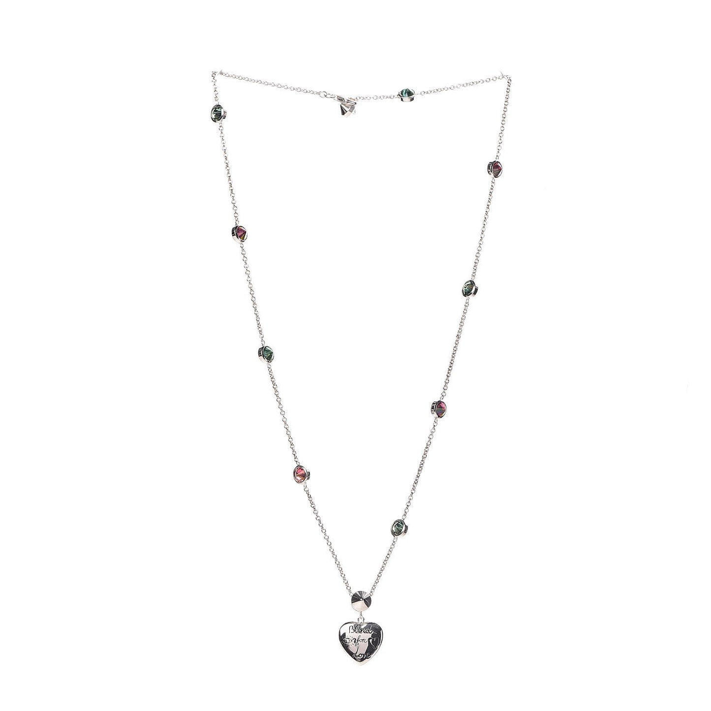 Sterling Silver Crystal Blind For Love Pendant Necklace
