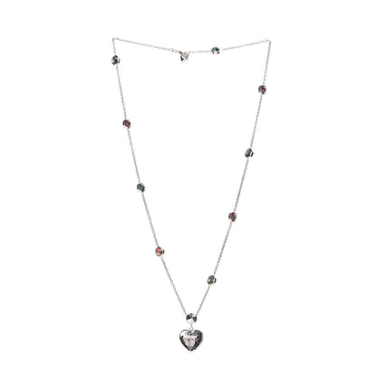 Gucci Sterling Silver Crystal Blind For Love Pendant Necklace 3 of 6