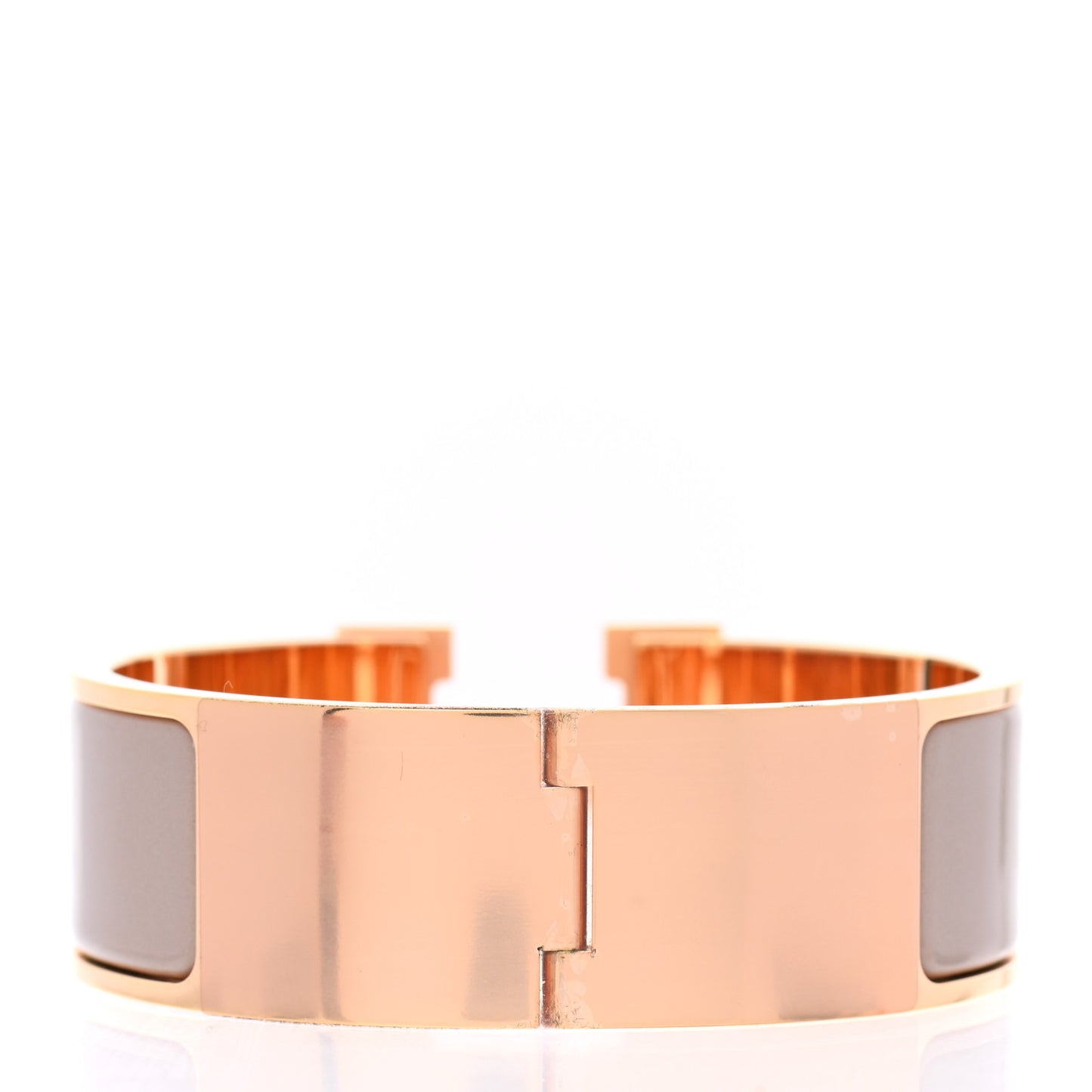 Enamel Wide Clic Clac H Bracelet Marron Glace