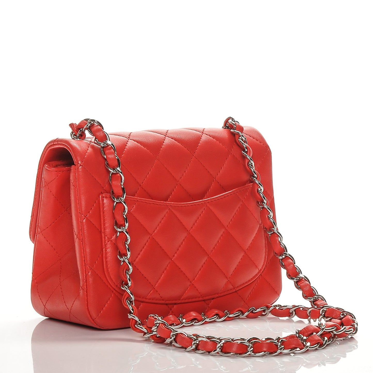 Caviar Quilted Mini Square Flap Red