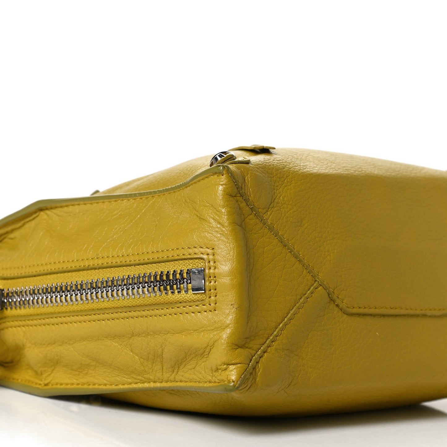 Veau Papier A4 Zip Around Tote Jaune Epi